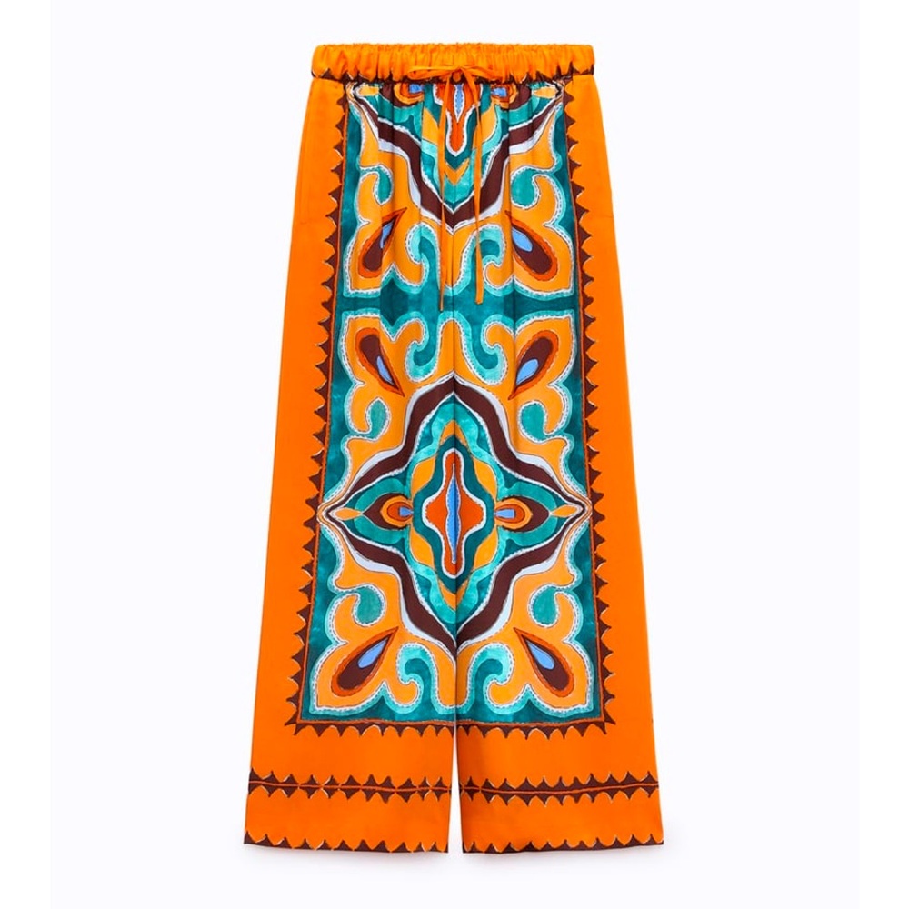 NWT Zara Flowy Printed Pants